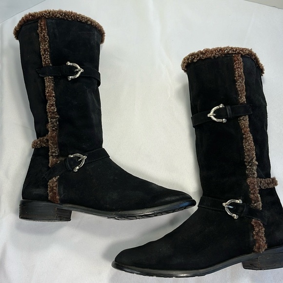 Stuart Weitzman Mid-calf Suede Moto Boots, Women’s 7.5 - Picture 8 of 13